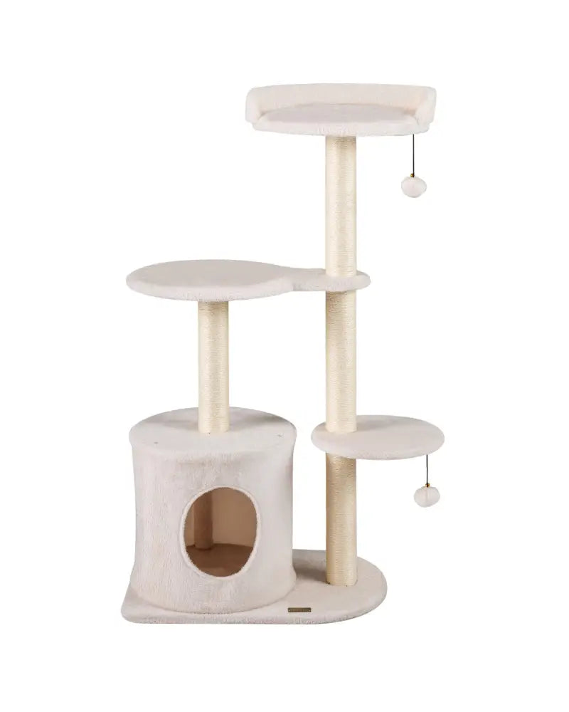 43’’ Cat Tree for Indoor Cats with Comfy Plush Perches and Sisal Scratching Posts-Beige - Beige - Cat Trees Condos &