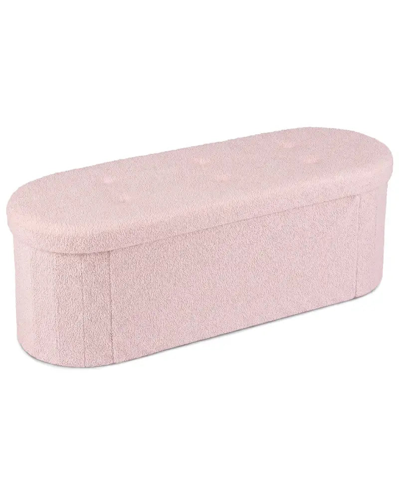 43’’ Folding Teddy Storage Ottoman Bench with Dividers for Living Room and Bedroom-Pink - Pink - Shoe Racks & Storage