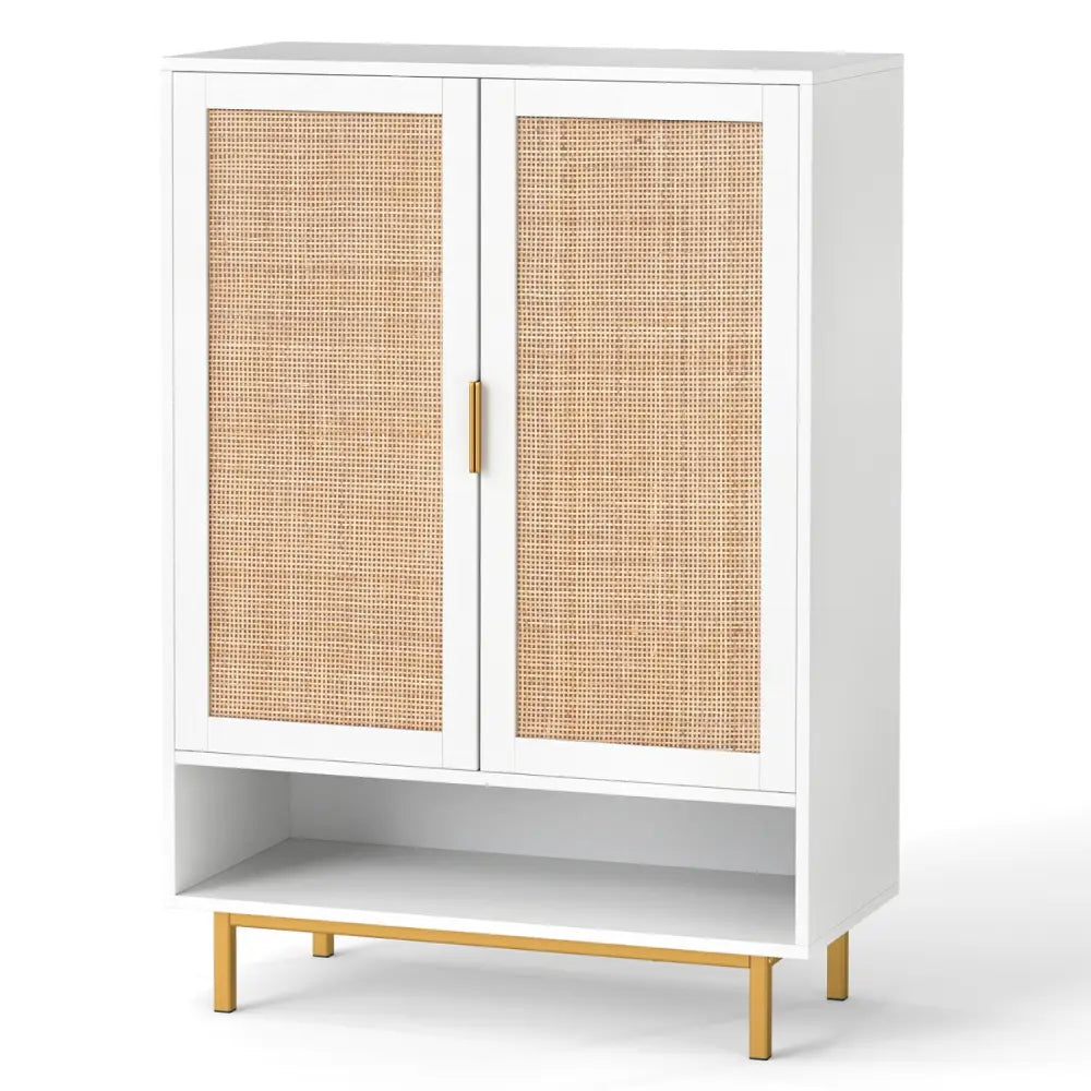 43 Inch 6-Tier Tall Shoe Cabinet with Double Doors-White - White - Shoe Racks & Storage Benches