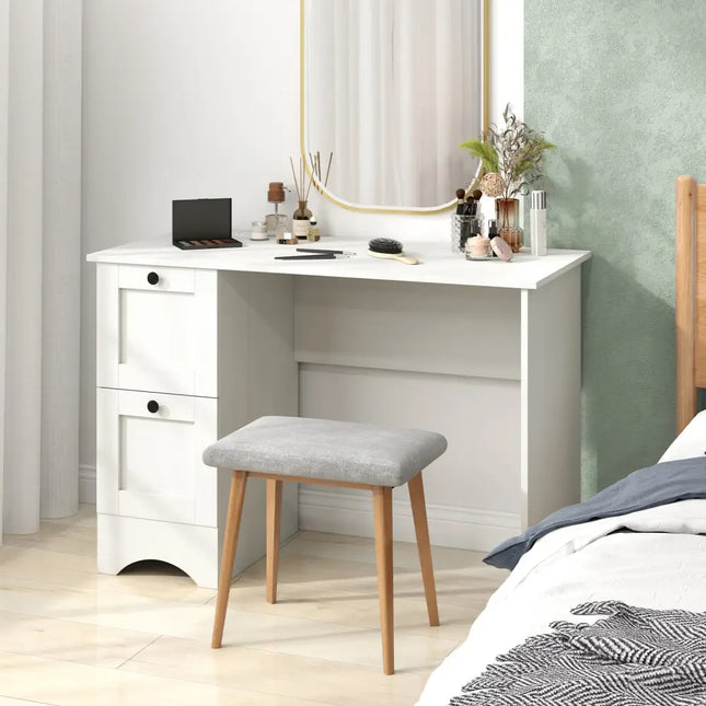 43 Inch Computer Desk with Charging Station for Living Room-White - White - Computer Desks