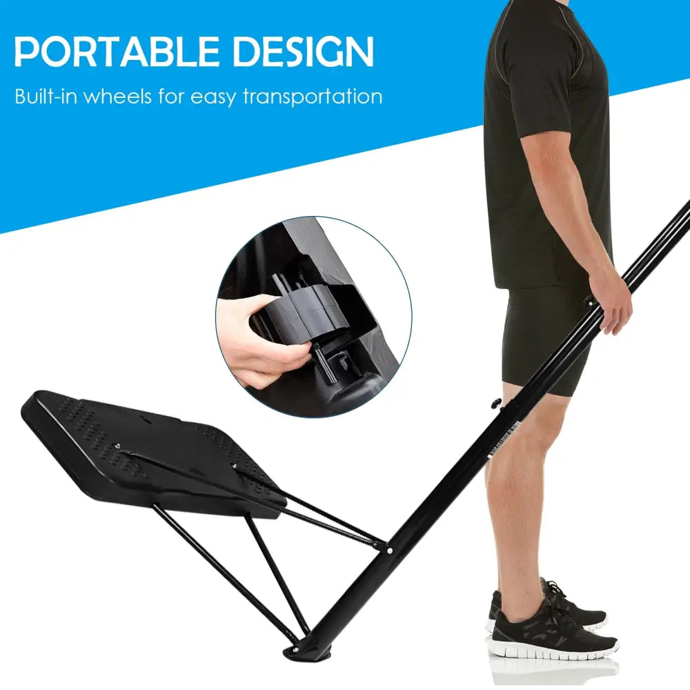43 Inch Indoor Outdoor Height Adjustable Basketball Hoop - Black - Sport Equipments