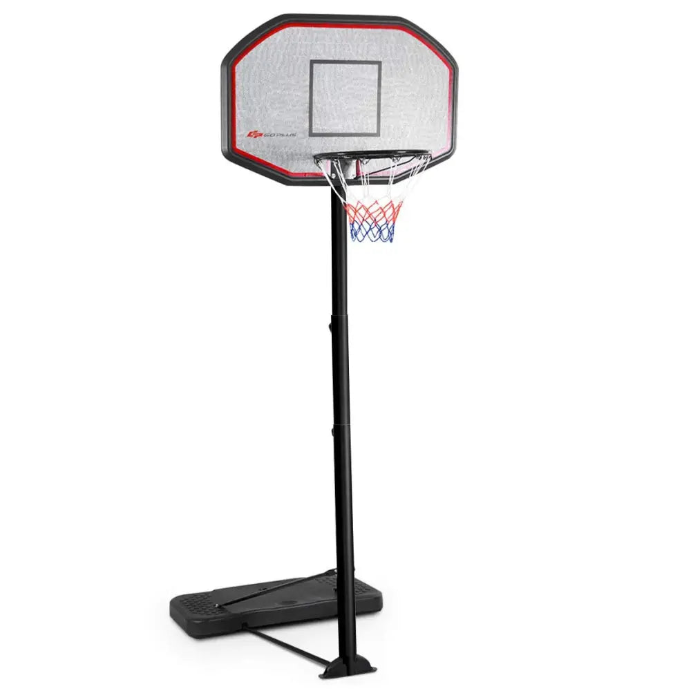 43 Inch Indoor Outdoor Height Adjustable Basketball Hoop - Black - Sport Equipments