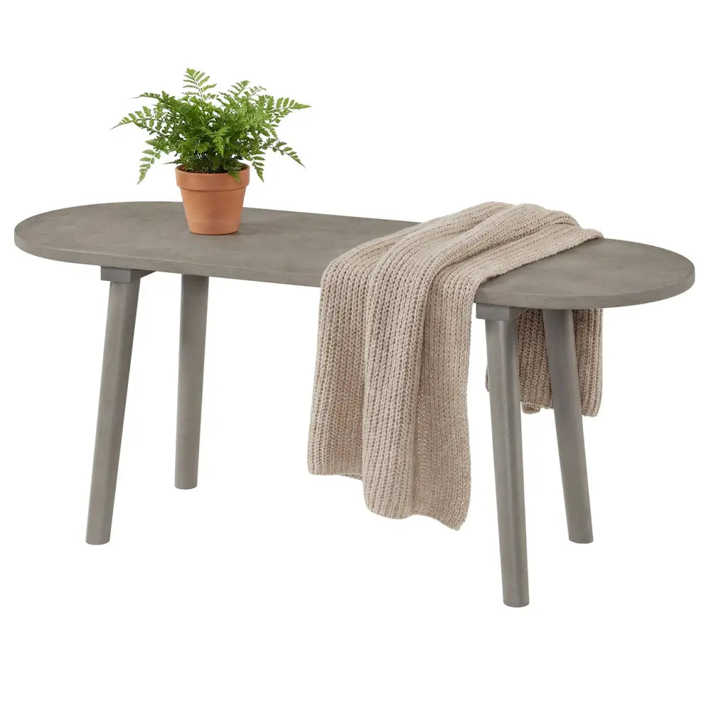 43 Inch Solid Wood Farmhouse Dining Bench Rustic Wooden Entryway Bench with Rubber Wood Legs-Gray - Gray - Dining Chairs