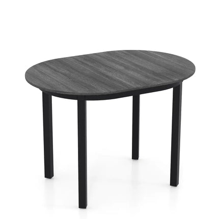 43 Inch Wooden Dining Table with Rubber Wood Legs for 2-4 People-Black Costway