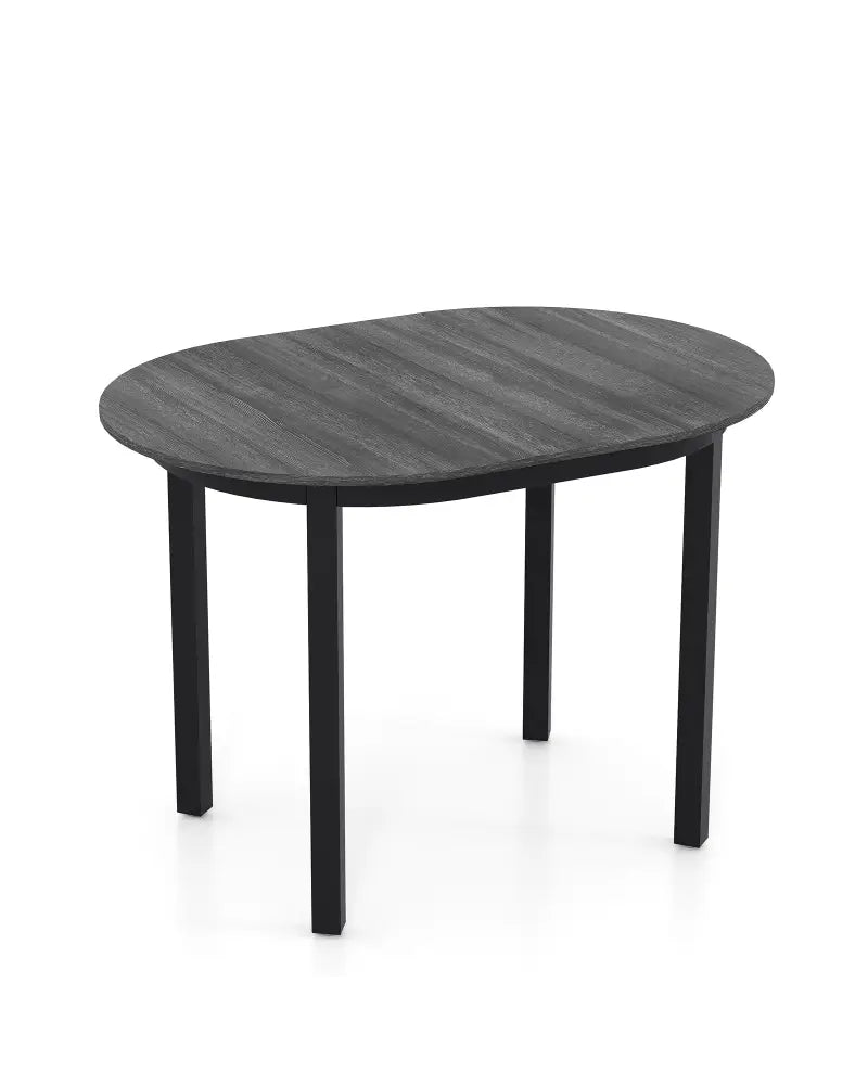 43 Inch Wooden Dining Table with Rubber Wood Legs for 2-4 People-Black - Black - Dining Tables