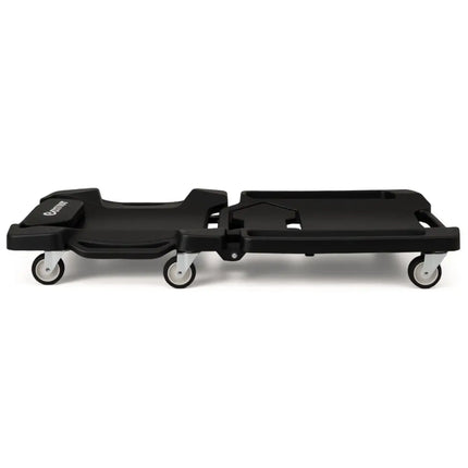 43 Inches Foldable Mechanic Creeper with Padded Headrest and Tool Trays-Black - Black - Garages