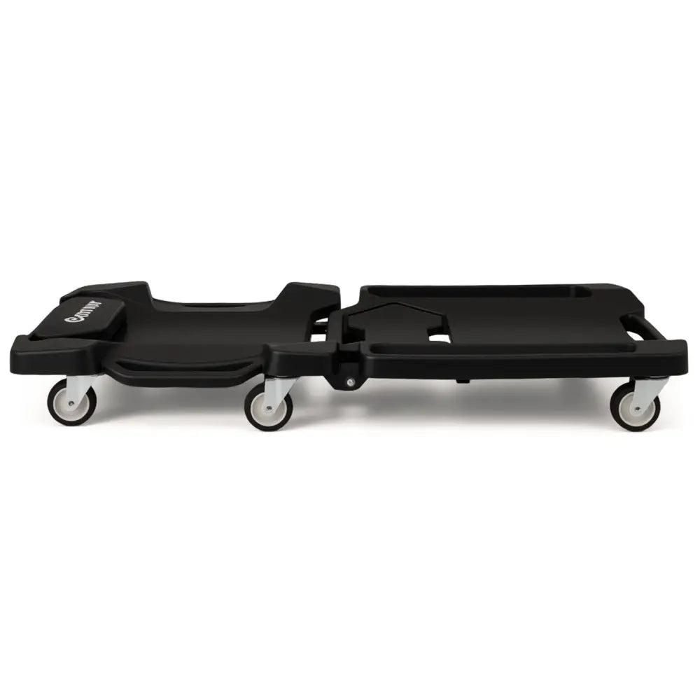43 Inches Foldable Mechanic Creeper with Padded Headrest and Tool Trays-Black - Black - Garages
