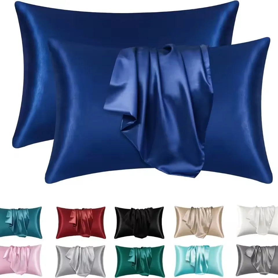 2pcs Satin Silk Pillowcase Set – Soft Luxury Pillow Covers