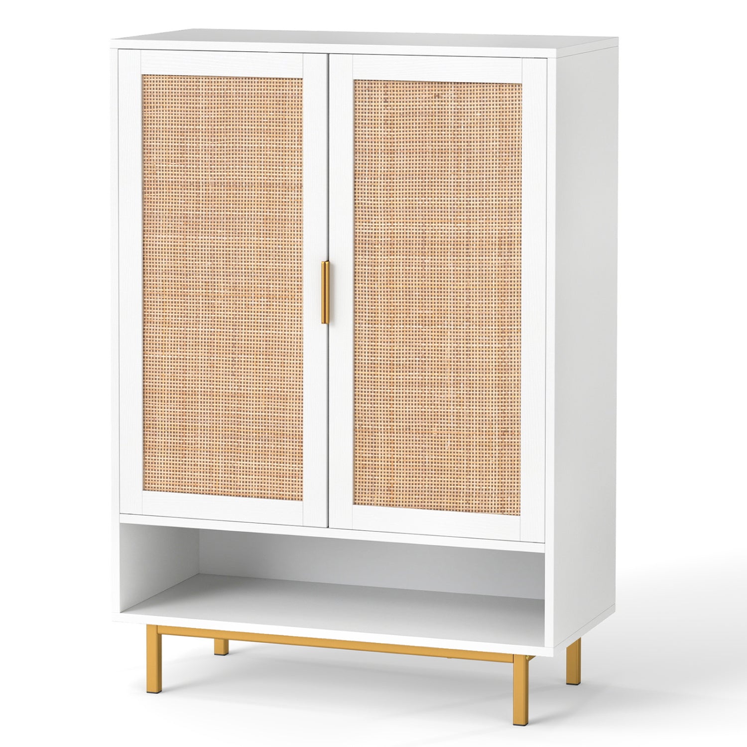 43 Inch 6-Tier Tall Shoe Cabinet with Double Doors-White
