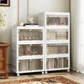 44 Gal 4-Pack Stackable Plastic Storage Bins with Lid for Bedroom Living Room-White - White - Cabinets & Chests
