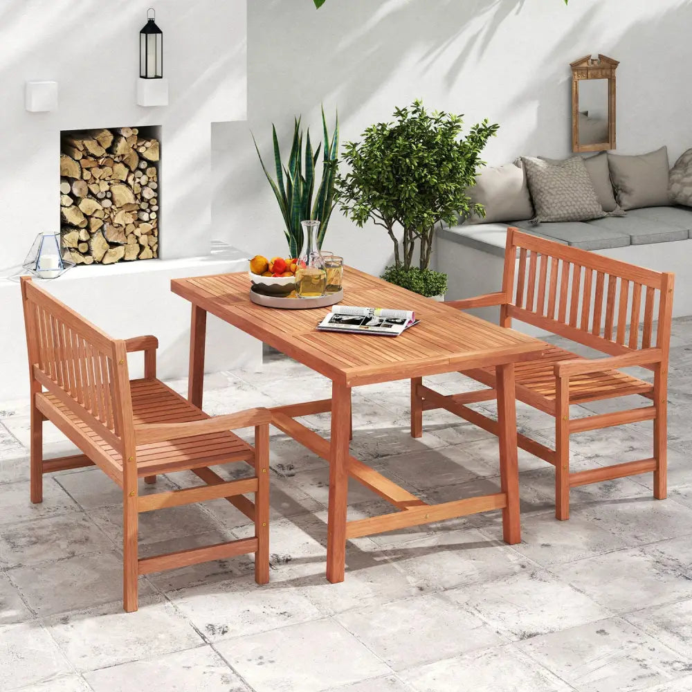 44 Inch 2-Seat Outdoor Loveseat Bench - Outdoor Benches