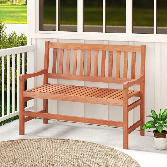 44 Inch 2-Seat Outdoor Loveseat Bench - Outdoor Benches