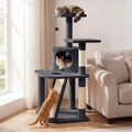 44 Inch Tall Kitten Tower with Condo and 2 Plush Perches-Dark Gray - Dark Gray - Cat Trees Condos & Scratchers