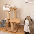 44 Inches Modern Cat Tree for Indoor Cats with Plush Padded Perch and Dangling Ball-Coffee - Coffee - Cat Trees Condos