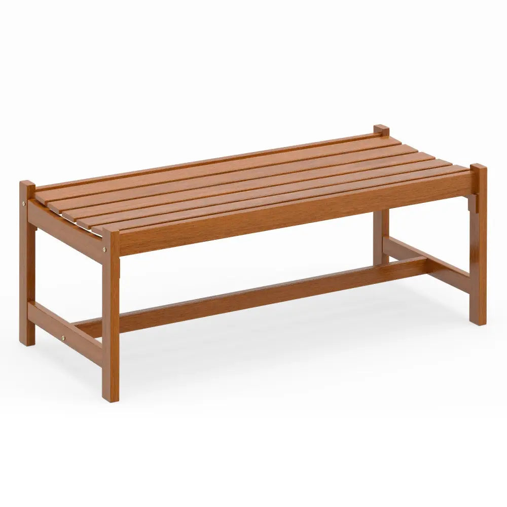 44’’ Patio Wood Bench Set of 1 Outdoor Solid Hardwood Dining Bench with Teak Oil Finish - Outdoor Benches