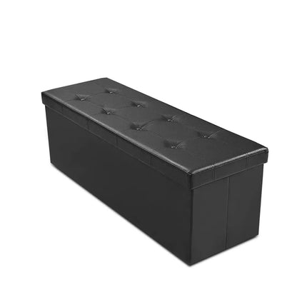 45 Inches Large Folding Ottoman Storage Seat-Black Costway