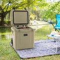 45 Quart Cooler Towable Ice Chest-Brown - Brown - Coolers