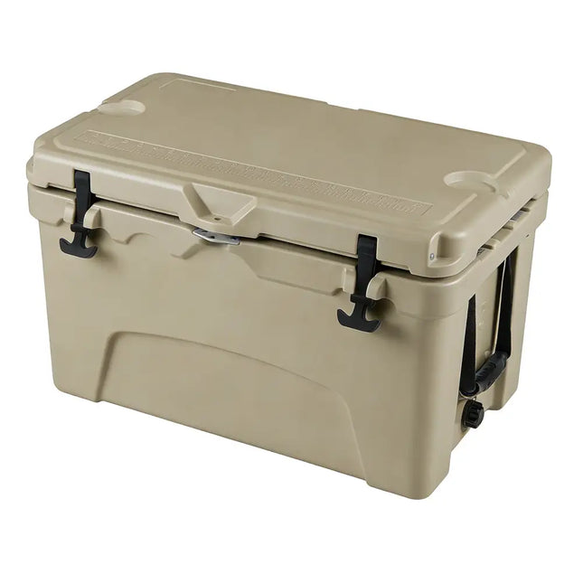 45 Quart Portable Hard Cooler Insulated Ice Chest Keeps Cool for up to 6 Days-Khaki - Khaki - Coolers