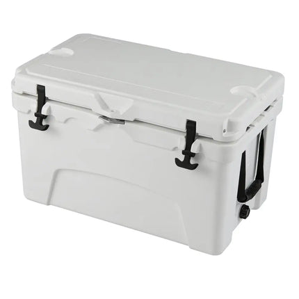 45 Quart Portable Hard Cooler Insulated Ice Chest Keeps Cool for up to 6 Days-White - White - Coolers