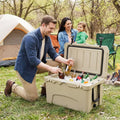 45 Quart Portable Hard Cooler Insulated Ice Chest Keeps Cool for up to 6 Days-Khaki - Khaki - Coolers