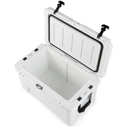 45 Quart Portable Hard Cooler Insulated Ice Chest Keeps Cool for up to 6 Days-White - White - Coolers