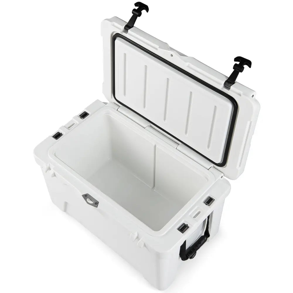 45 Quart Portable Hard Cooler Insulated Ice Chest Keeps Cool for up to 6 Days-White - White - Coolers