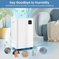 4500 Sq.Ft 54 Pints Dehumidifier with 3 Modesfor Home and Basement-White - White - Dehumidifiers