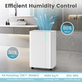 4500 Sq.Ft 54 Pints Dehumidifier with Drain Hose for Home-White - White - Dehumidifiers