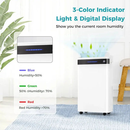 4500 Sq. Ft 57 Pint Dehumidifier for Home and Basement-White Costway