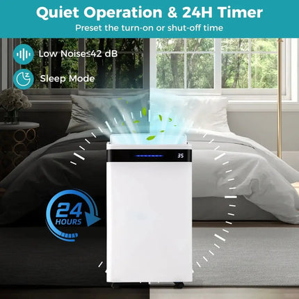 4500 Sq. Ft 57 Pint Dehumidifier for Home and Basement-White Costway