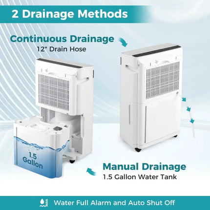4500 Sq. Ft 57 Pint Dehumidifier for Home and Basement-White Costway