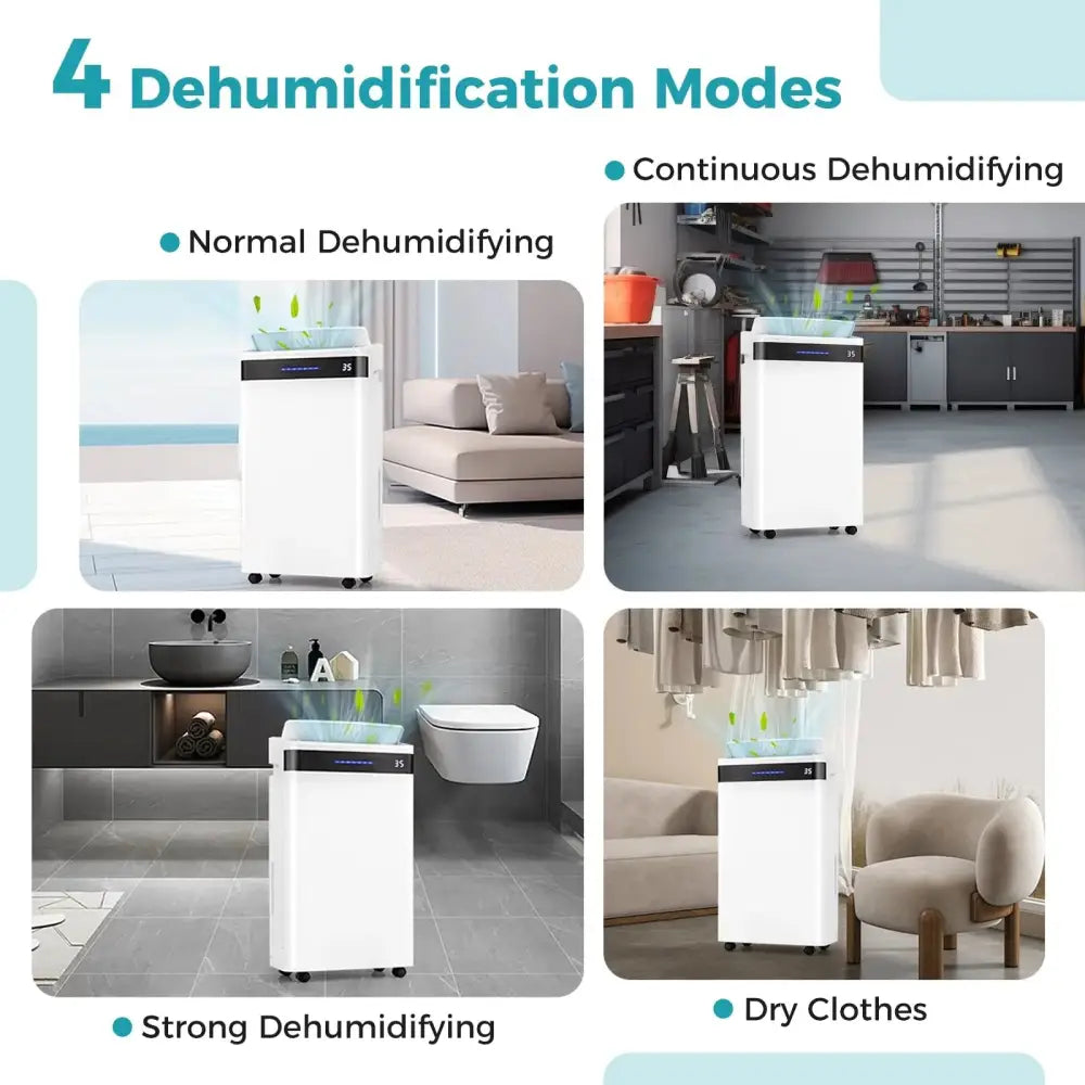 4500 Sq. Ft 57 Pint Dehumidifier for Home and Basement-White Costway