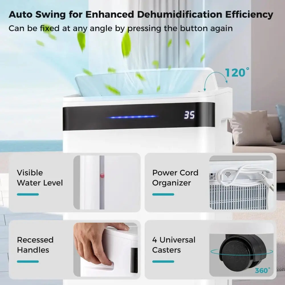4500 Sq. Ft 57 Pint Dehumidifier for Home and Basement-White Costway