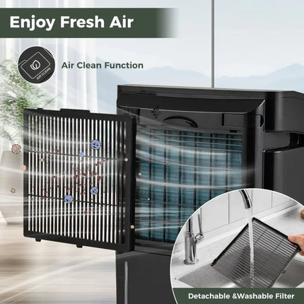 4500 Sq. Ft 57 Pint Quiet Dehumidifier for Basement with 4 Modes-Black Costway
