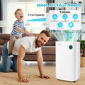 4500 Sq. Ft Dehumidifier with 5 Modes and 3-Color Indicator Light-White - White - Dehumidifiers