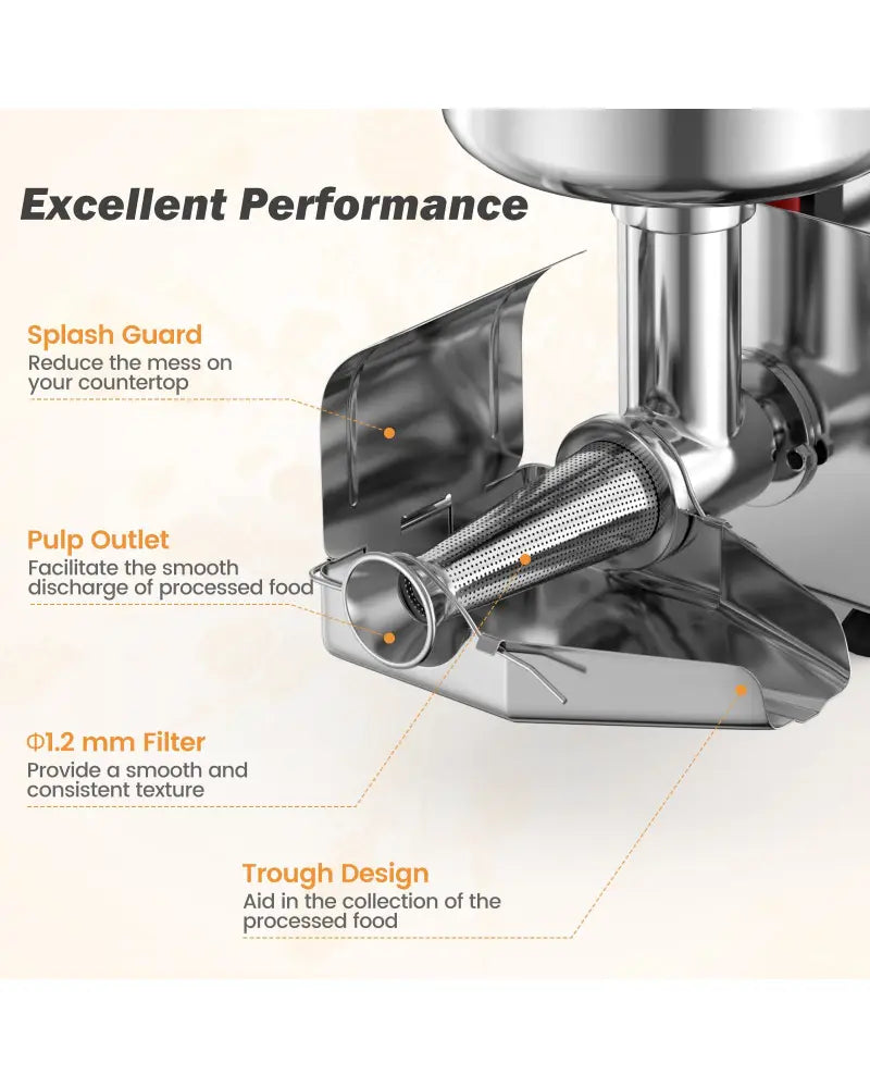 450W Electric Tomato Strainer Commercial Grade Food Mill Stainless Steel Sauce Maker - Silver - Food Grinders & Mills