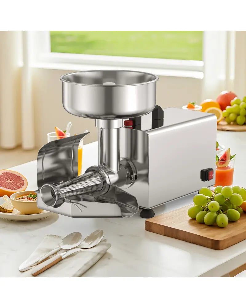 450W Electric Tomato Strainer Commercial Grade Food Mill Stainless Steel Sauce Maker - Silver - Food Grinders & Mills