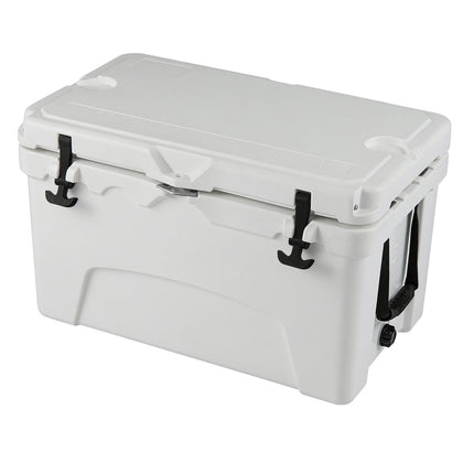 45 Quart Portable Hard Cooler Insulated Ice Chest Keeps Cool for up to 6 Days-White
