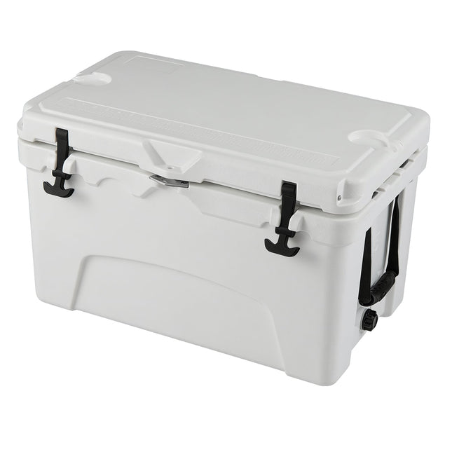 45 Quart Portable Hard Cooler Insulated Ice Chest Keeps Cool for up to 6 Days-White