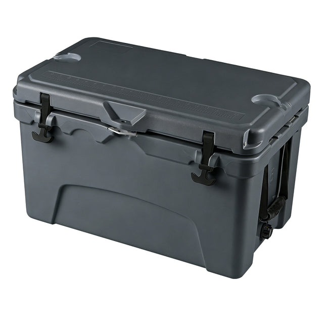 45 Quart Portable Hard Cooler Insulated Ice Chest Keeps Cool for up to 6 Days-Gray