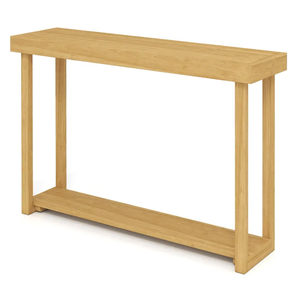 46 Inch Solid Wood Console Table 2-Tier Narrow Farmhouse Sofa Table - Console Tables