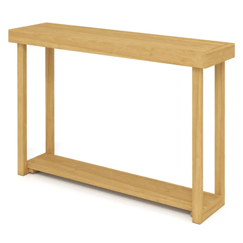 46 Inch Solid Wood Console Table 2-Tier Narrow Farmhouse Sofa Table - Console Tables