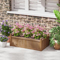 46 x 24 x 16 Inch Rectangular Planter Box with Drainage Holes for Backyard Garden Lawn-Brown - Brown - Raised Garden