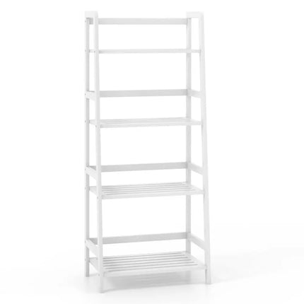 47.5 Inch 4-Tier Multifunctional Bamboo Bookcase Storage Stand Rack-White Costway