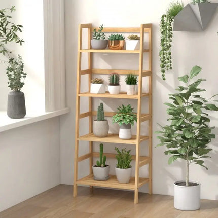 47.5 Inch 4Tier Multifunctional Bamboo Bookcase Storage Stand Rack - Oasis Home Essentials
