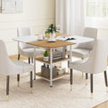 47.5 inch Modern Dining Table Square Kitchen Table with Mix-colored Tabletop-Natural - Natural - Dining Tables