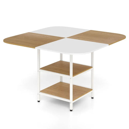 47.5 inch Modern Dining Table  Square Kitchen Table with Mix-colored Tabletop-Natural Costway