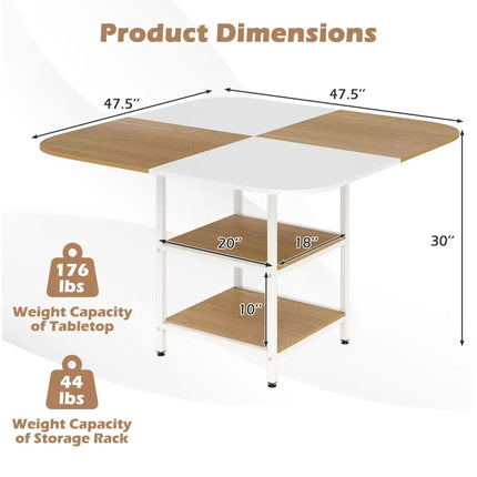 47.5 inch Modern Dining Table  Square Kitchen Table with Mix-colored Tabletop-Natural Costway