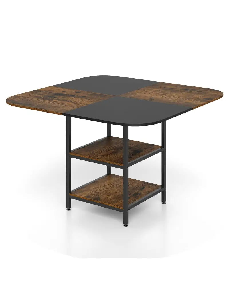47.5 inch Modern Dining Table Square Kitchen Table with Mix-colored Tabletop-Rustic Brown - Rustic Brown - Dining Tables