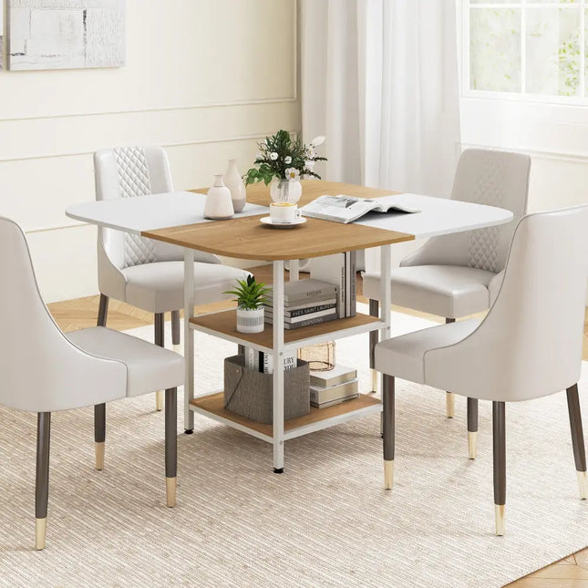 47.5 inch Modern Dining Table  Square Kitchen Table with Mix-colored Tabletop-Natural Costway